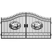 14x8 ft Steel Dual Swing Driveway Gate
