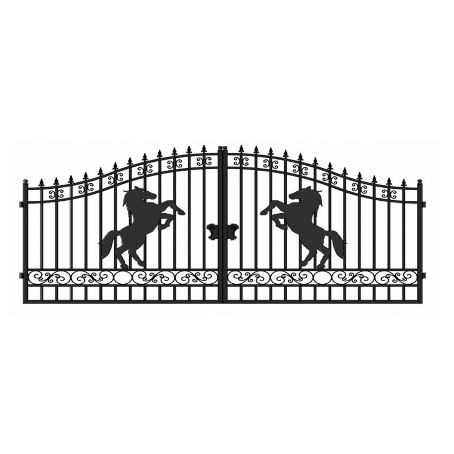 14x8 ft Steel Dual Swing Driveway Gate-Horse Style Main Image