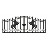 14x8 ft Steel Dual Swing Driveway Gate-Horse Style Main Image