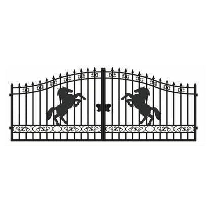 14x8 ft Steel Dual Swing Driveway Gate-Horse Style Main Image