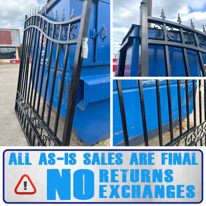 14x8 ft Steel Dual Swing Driveway Gate Damaged Pic