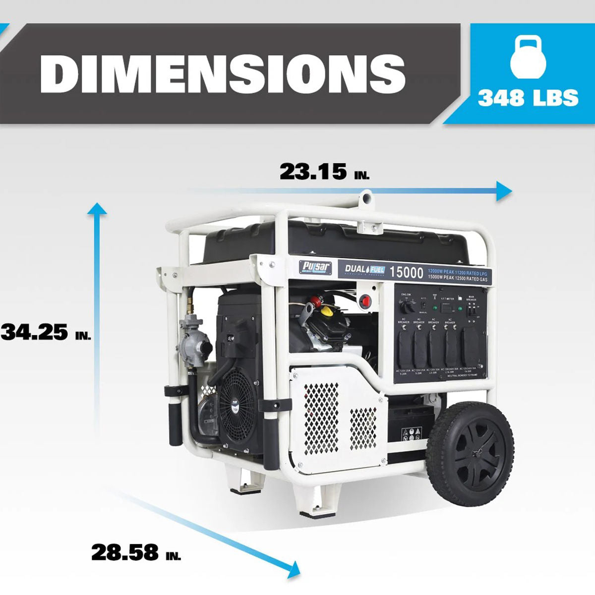 15000W Dual-Fuel Generator with CO Alert