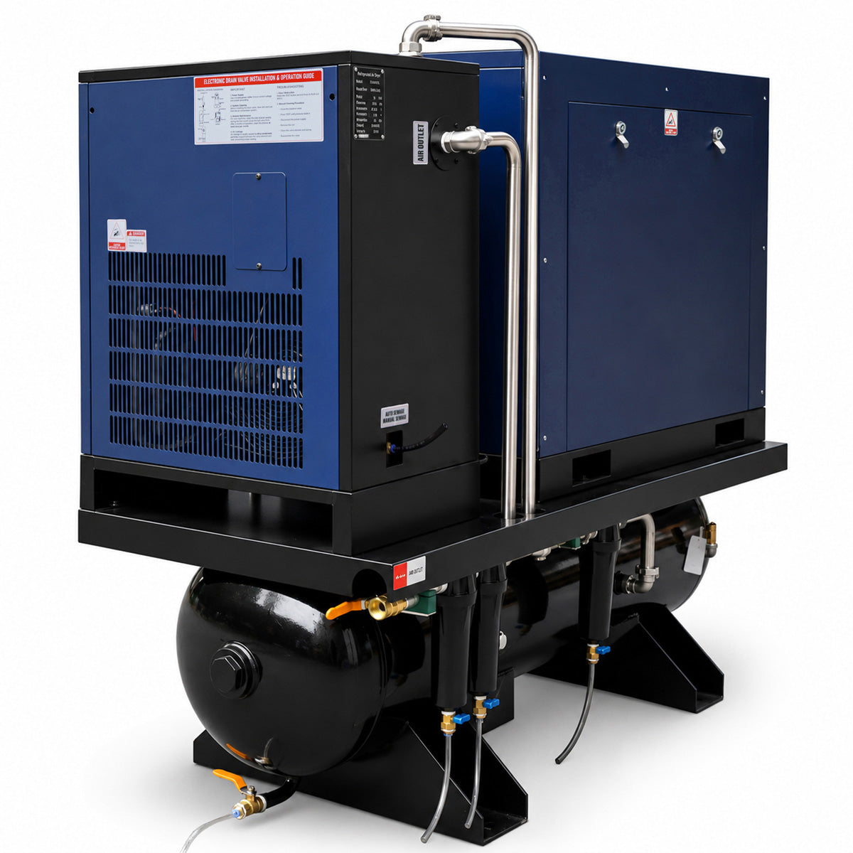 56 CFM-15HP-Rotary-Screw-Air-Compressor-with-Dryer_68.7-Gal-ASMETank-125PSI-230V-3PHASE-60HZ