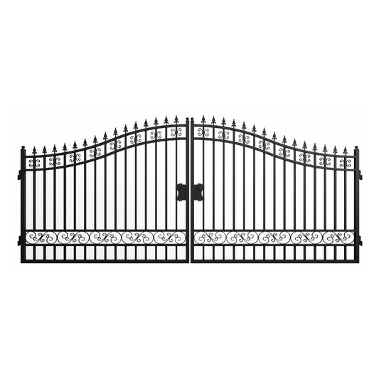 16' Dual Swing Wrought Iron Gate with No Decor