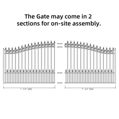 16x6 ft Steel Sliding Driveway Gate-London-Style