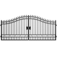 16x8 ft Steel Dual Swing Driveway Gate