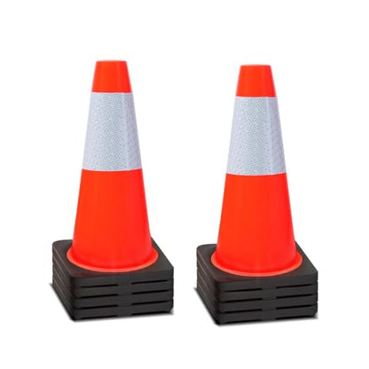 18" Traffic Safety Cones, Orange Parking Cone with Reflective Collars