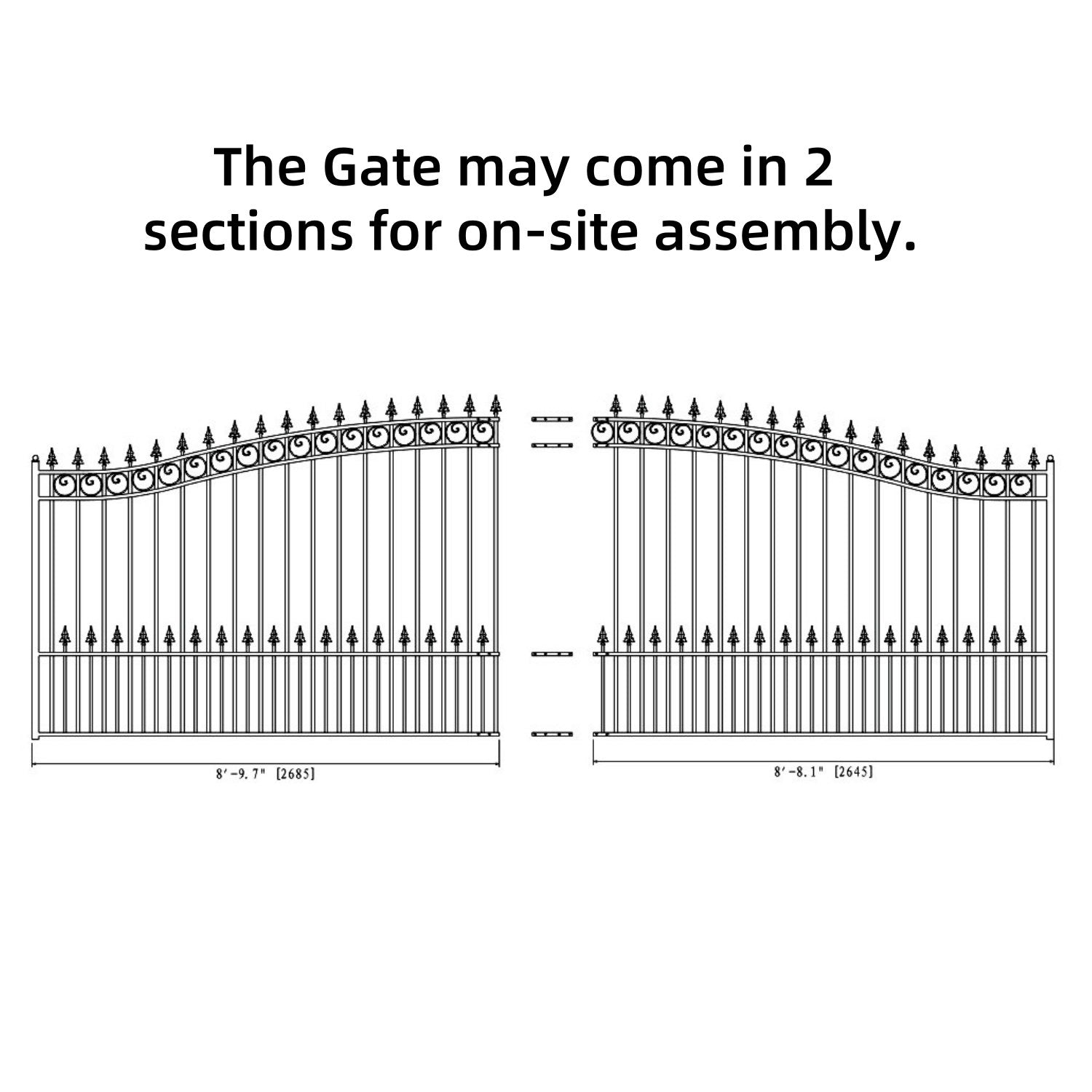 18x6 ft Steel Sliding Driveway Gate-Prague-Style