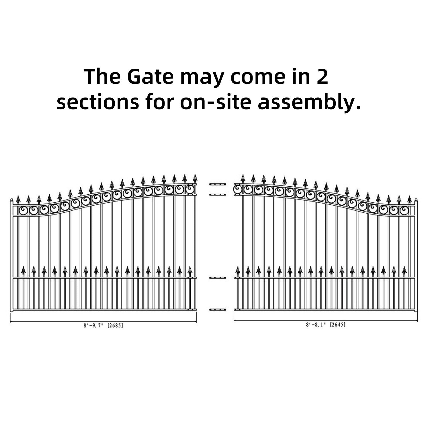 18x6 ft Steel Sliding Driveway Gate-St.Louis-Style