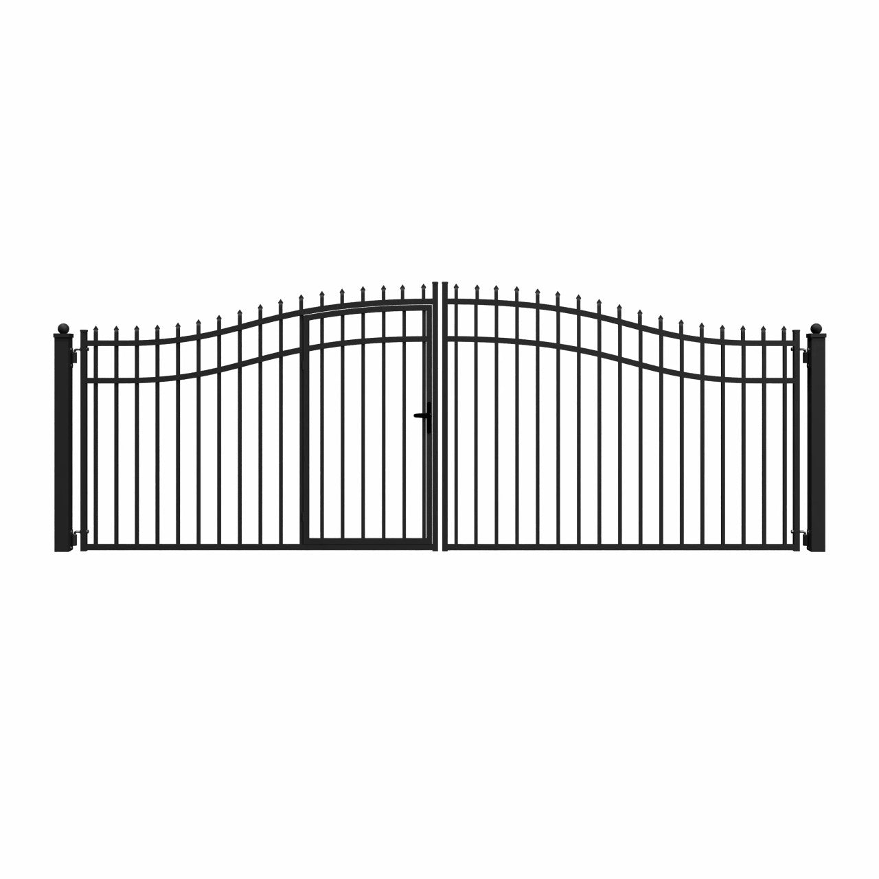 Dual Swing Driveway Gate With Pedestrian Entrance ALEKO 18 Ft – Vienna ...