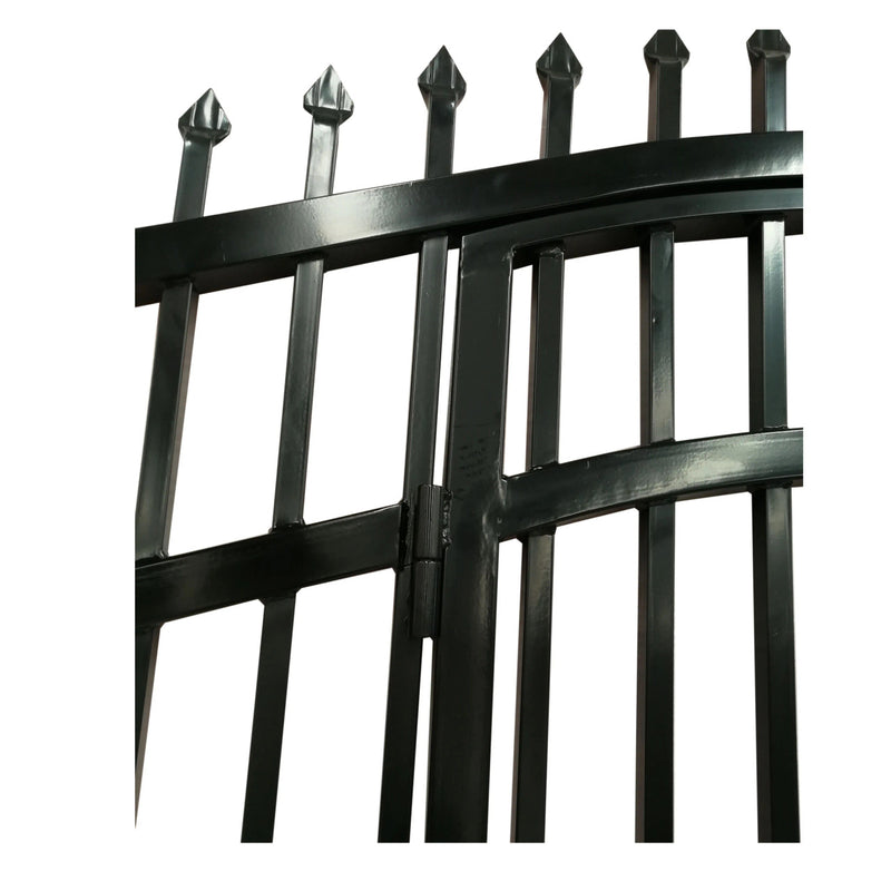 16'x7' Steel Dual Swing Driveway Gate with Built-In Pedestrian Door