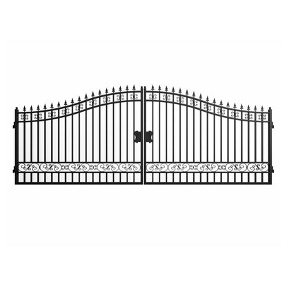 18x8 ft Steel Dual Swing Driveway Gate-Basic Style