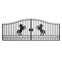 18x8 ft Steel Dual Swing Driveway Gate-Horse Style#design_horse