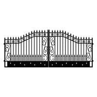 18x8 ft Steel Dual Swing Driveway Gate-Star Style