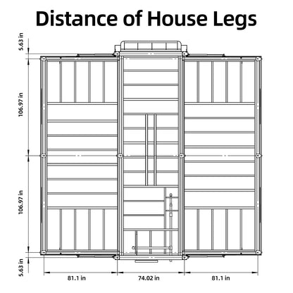 Distance of House Legs-Expandable Prefab Home 19ft x 20ft