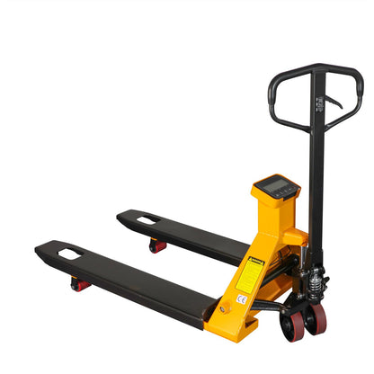Manual Pallet Jack with Digital Scale | 45" x 27.7" Forks | PU Wheels | 5500 lbs. Capacity