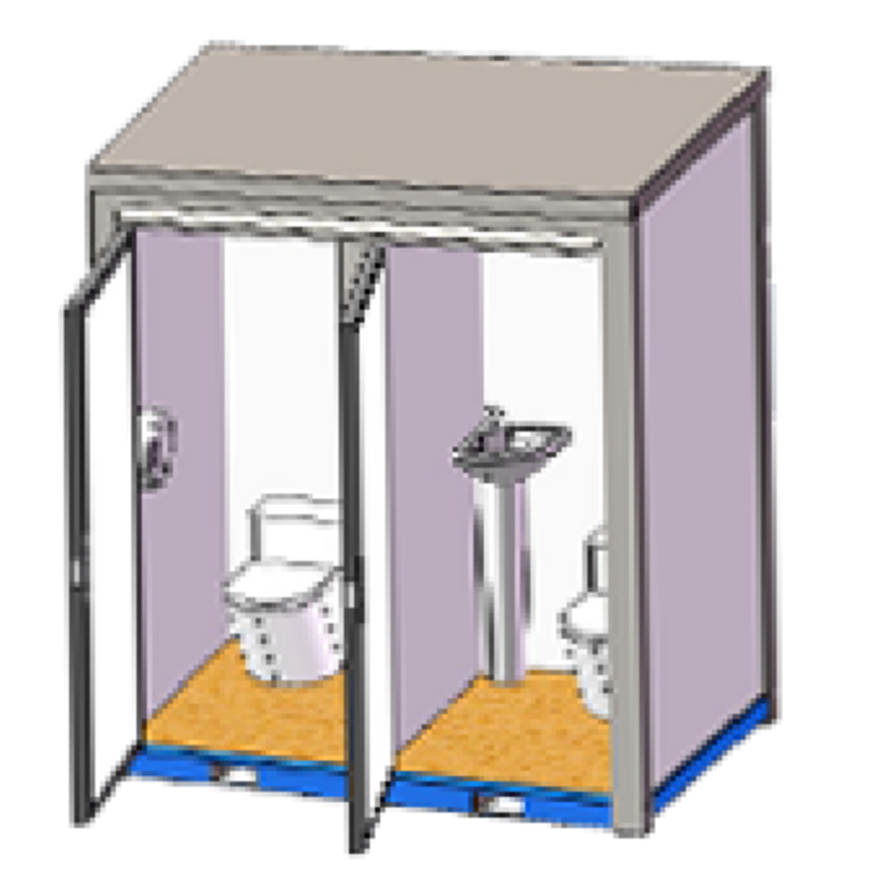 Bastone 2 Private  Toilet Stalls Portable Restroom