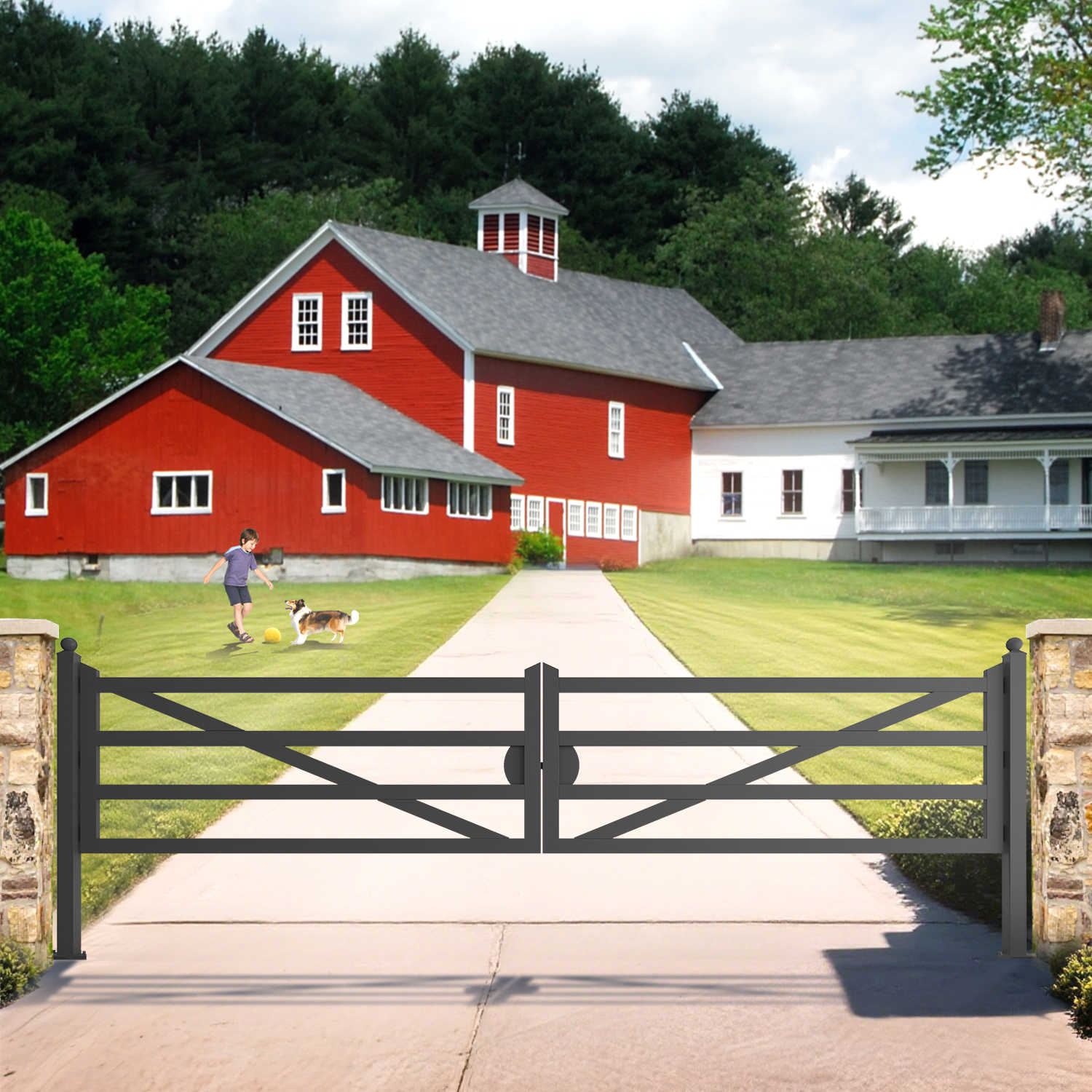 20 ft driveway gate used at the entrance of homes
