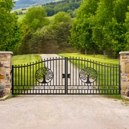20 ft dual swing driveway gate for a ranch