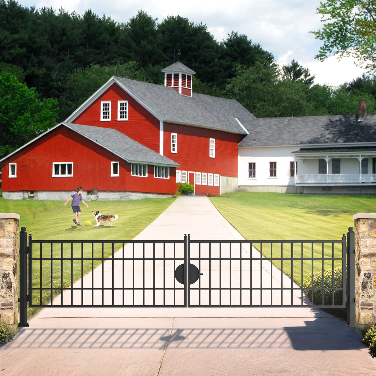 20 ft farm driveway gate used in the entrance of a residential property