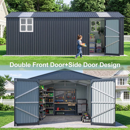 20_x_10_ft_Black_Metal_Shed_with_Window#color_black
