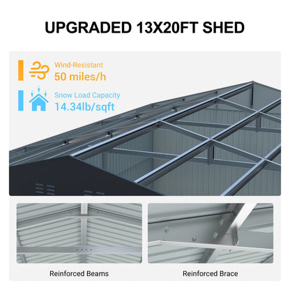 20x13ft Metal Shed with Window#color_black