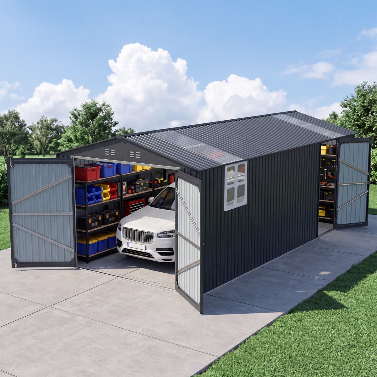 20x13ft Metal Shed with Window