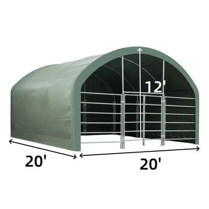 20' x 20' Livestock Corral Shelter with front door