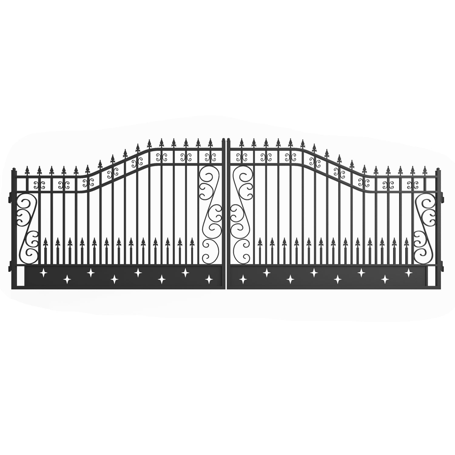 20ft Dual Swing Driveway Gate with the Star Pattern