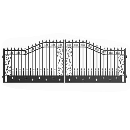 20ft Dual Swing Driveway Gate with the Star Pattern#design_star