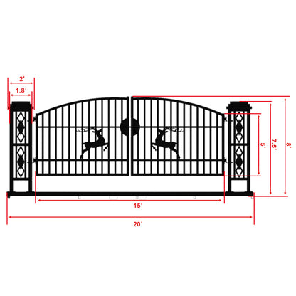 20ft IronGate Single Arch-deer#Style_Single Arc