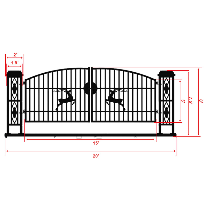 20ft IronGate Single Arch-deer