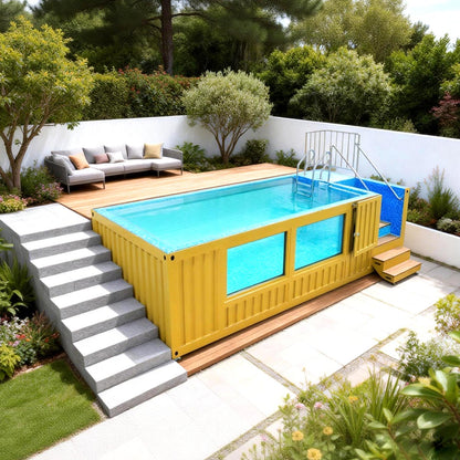 20ft Container Swimming Pool in the yard