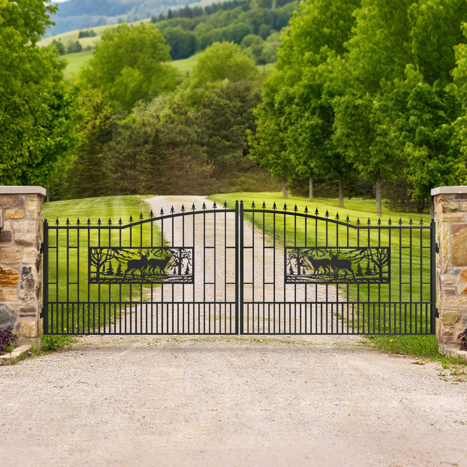 20ft driveway gate for a forest