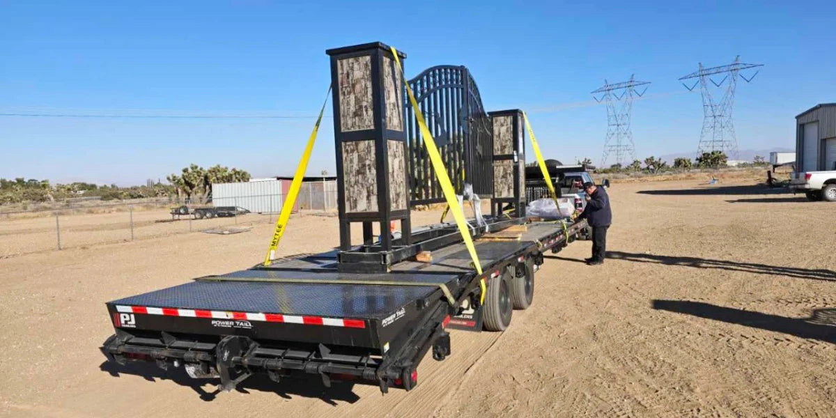 shipping package for 20 ft driveway gate with ornamental posts