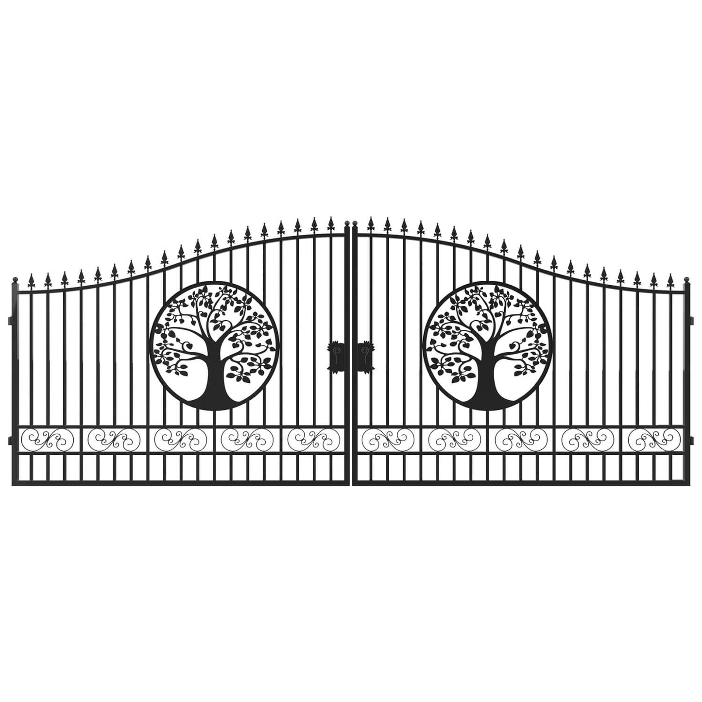 20x8 ft steel dual swing driveway gate#design_tree