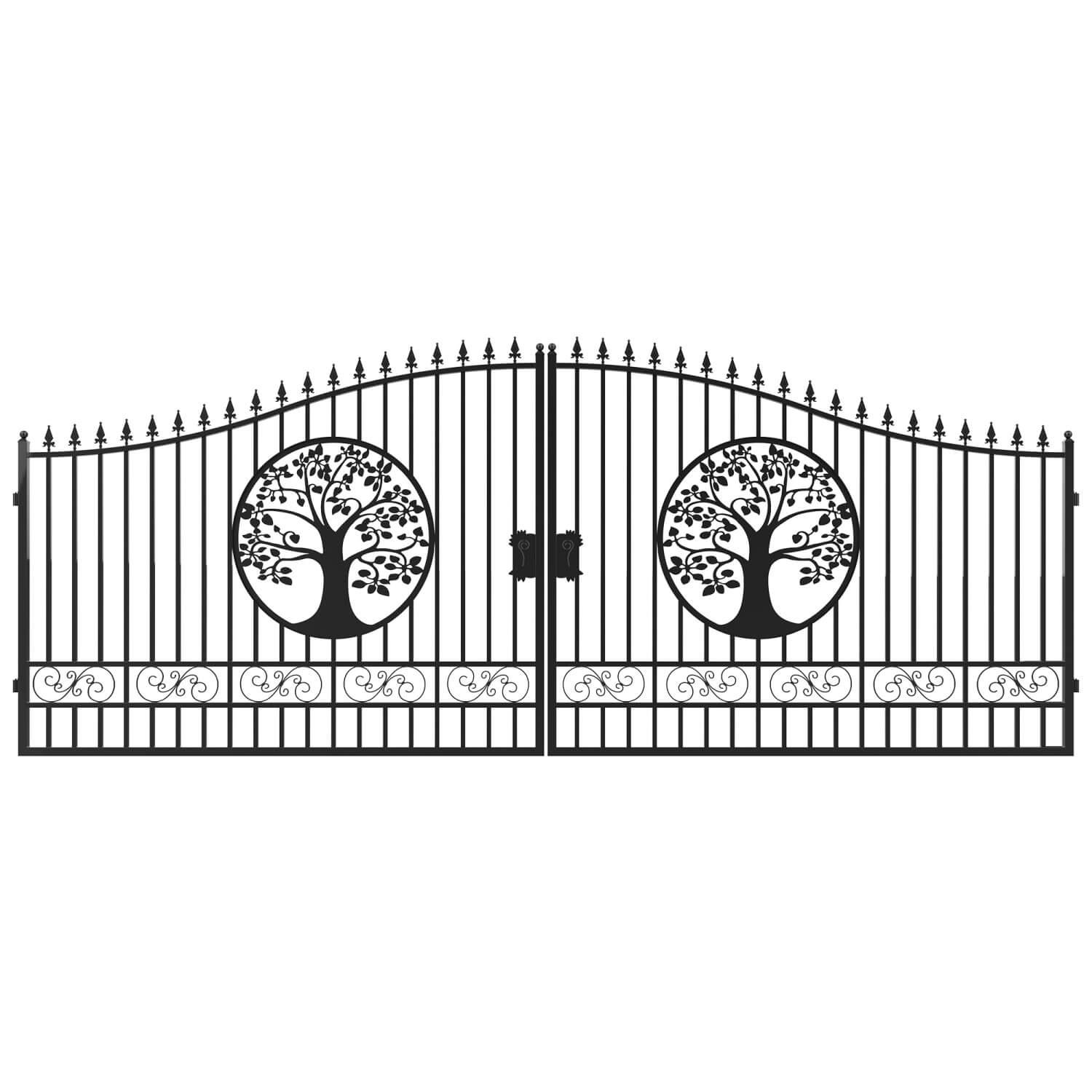 20x8 ft steel dual swing driveway gate