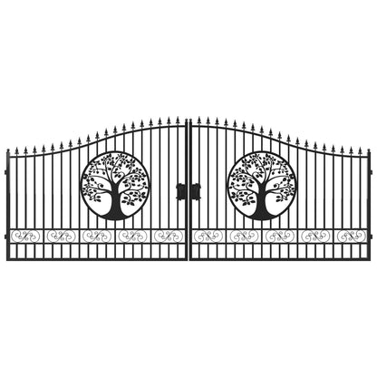 20x8 ft steel dual swing driveway gate#design_tree