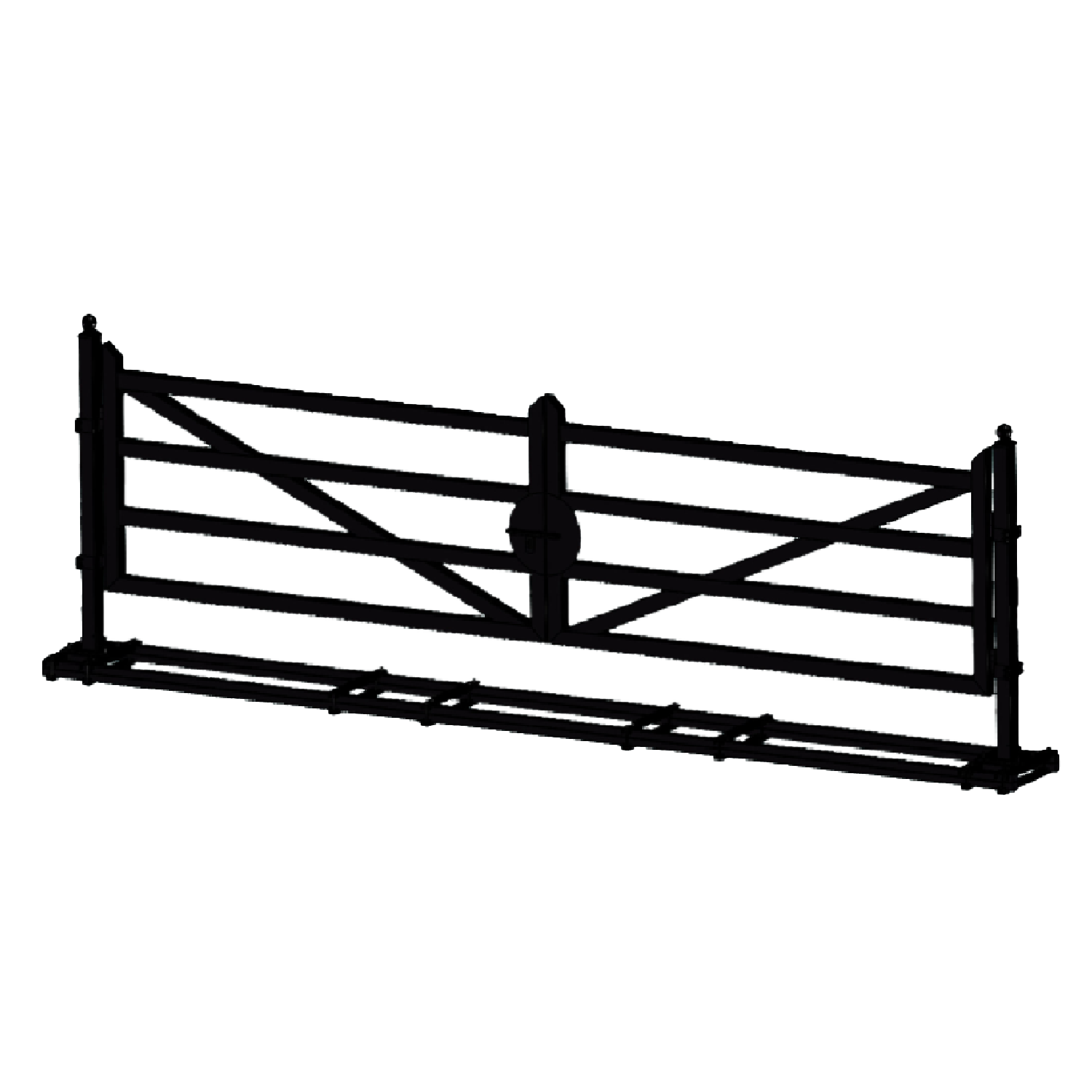 20ft Farm Metal Driveway Gate with Diagonal Tubes