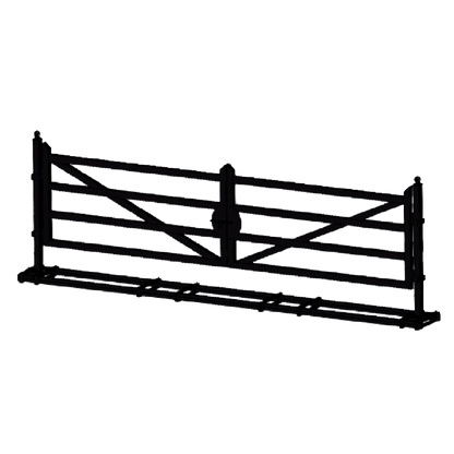 20ft Farm Metal Driveway Gate with Diagonal Tubes