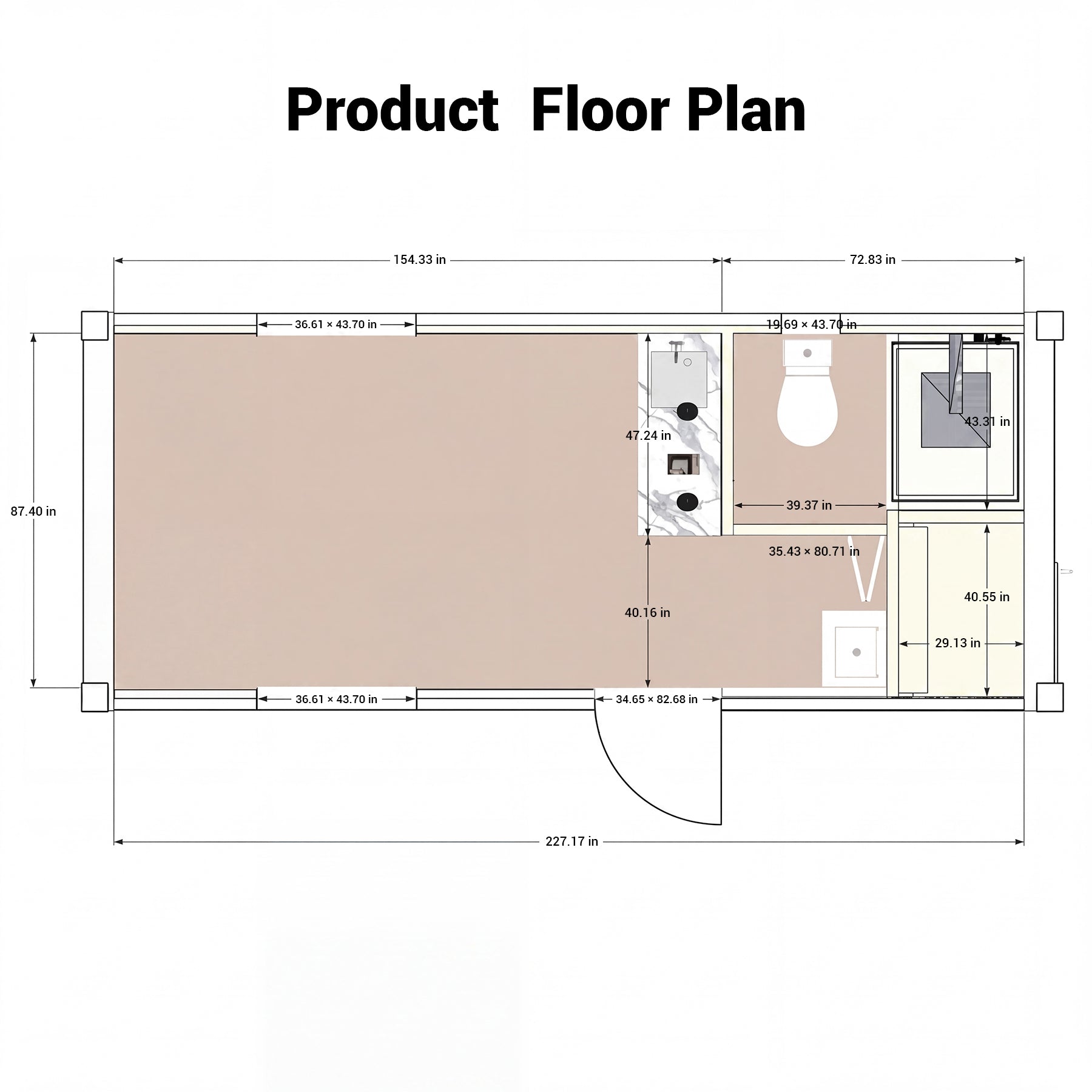 20ft Container House with 1 Bathroom