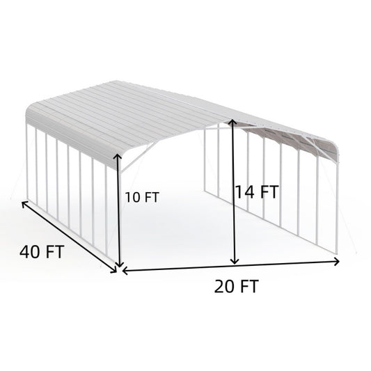 Measurement diagram of a carport with dimensions labeled