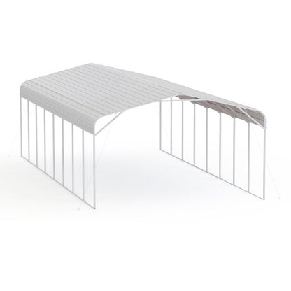 White metal pergola structure on a white background