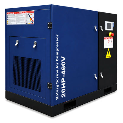 74CFM Rotary Screw Air Compressor, 20HP, 125PSI, 460V 3PHASE 60HZ