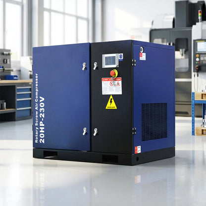 74CFM Rotary Screw Air Compressor, 20HP, 125PSI, 230V 3PHASE 60HZ