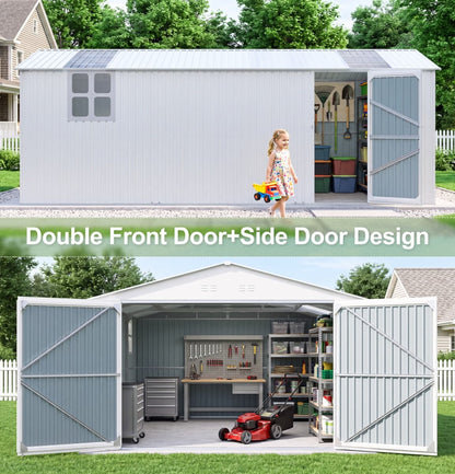 20x13ft Metal Shed with Window#color_white
