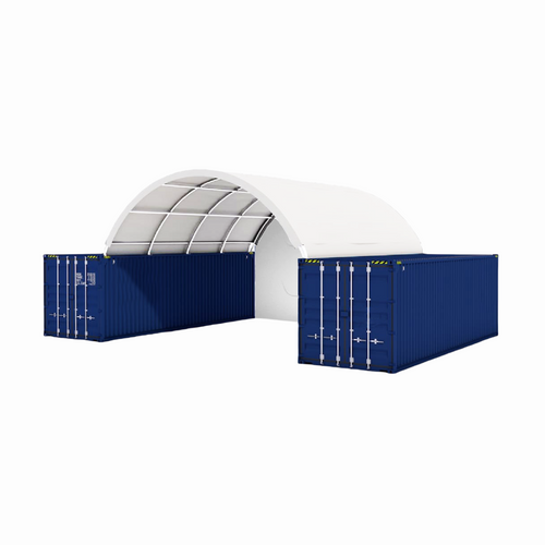 20x20 ft Container Shelter with Closed Back Panel Main Picture