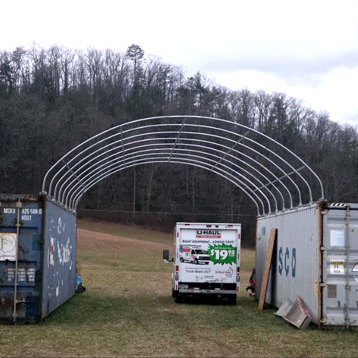 20'x40' shipping container shelter frame