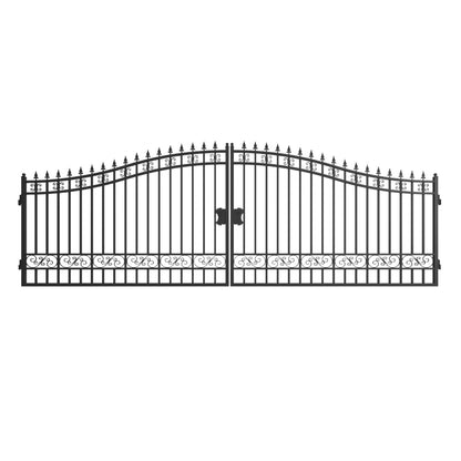 20x8 ft Steel Dual Swing Driveway Gate
