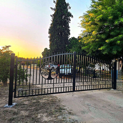 20x8 ft steel dual swing driveway gate#design_tree